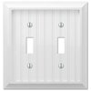 Amerelle Cottage White 2 gang Wood Toggle Wall Plate 279TTW